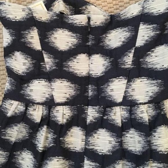 Shoshanna Blue White Polka Dot Sweetheart Neck Strapless Dress Sz 6 #126 - Picture 7 of 9